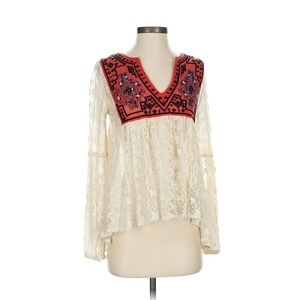 Free People Women's XS Casablanca Lace Tunic Embroidered Boho Festival Cottage
